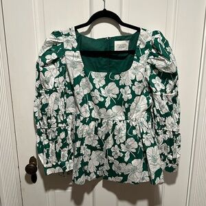 Hyacinth House Tuckernuck M Peplum Floral Top